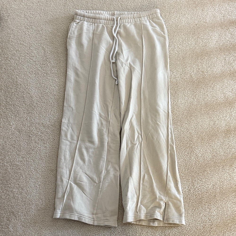Aerie Beige wide leg Lounge Pants